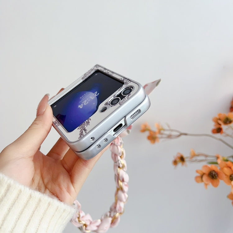 Pearlescent Paint Painted PC Phone Case with DIY Scarf Bracelet, For Samsung Galaxy Z Flip6 / Flip7 FE, For Samsung Galaxy Z Fold6, For Samsung Galaxy Z Fold5 5G, For Samsung Galaxy Z Flip5 5G, For Samsung Galaxy Z Fold4 5G, For Samsung Galaxy Z Flip4 ...