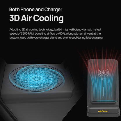 Ulefone WCS01 50W Air-cooled Wireless Charger Stand, WCS01