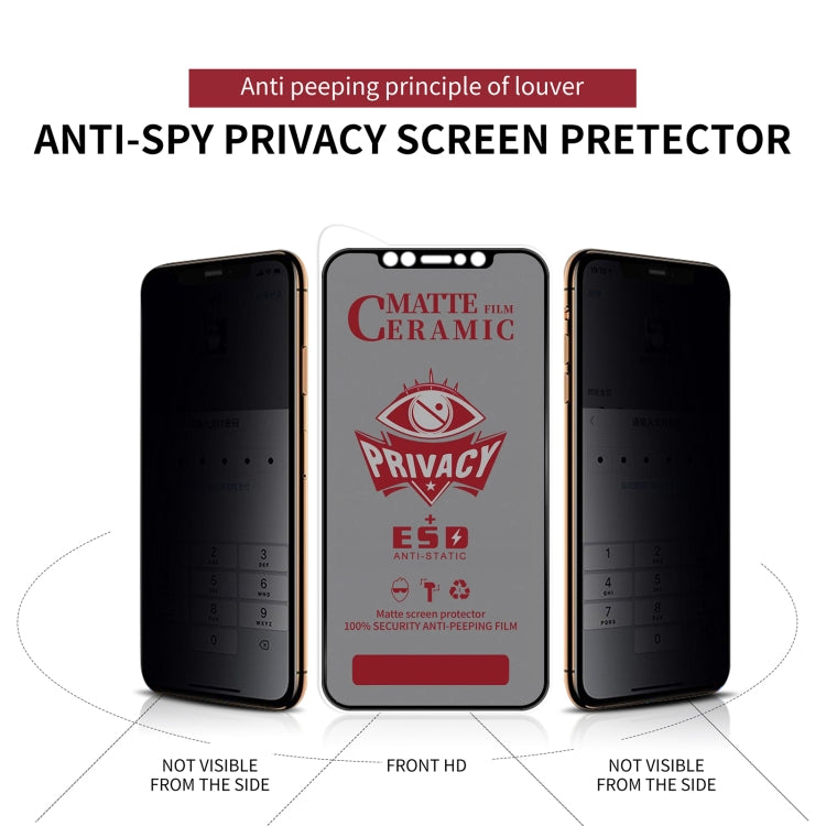 Full Coverage Frosted Privacy Ceramic Film, For iPhone 17e / 16e / 14 / 13 Pro / 13, For iPhone 17 Pro Max, For iPhone 17 Pro, For iPhone 17, For iPhone Air, For iPhone 16 Pro Max, For iPhone 16 Pro, For iPhone 16 Plus, For iPhone 16                   ...