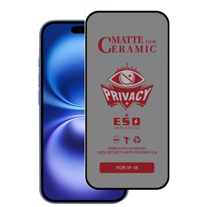 Full Coverage Frosted Privacy Ceramic Film, For iPhone 17e / 16e / 14 / 13 Pro / 13, For iPhone 17 Pro Max, For iPhone 17 Pro, For iPhone 17, For iPhone Air, For iPhone 16 Pro Max, For iPhone 16 Pro, For iPhone 16 Plus, For iPhone 16                   ...