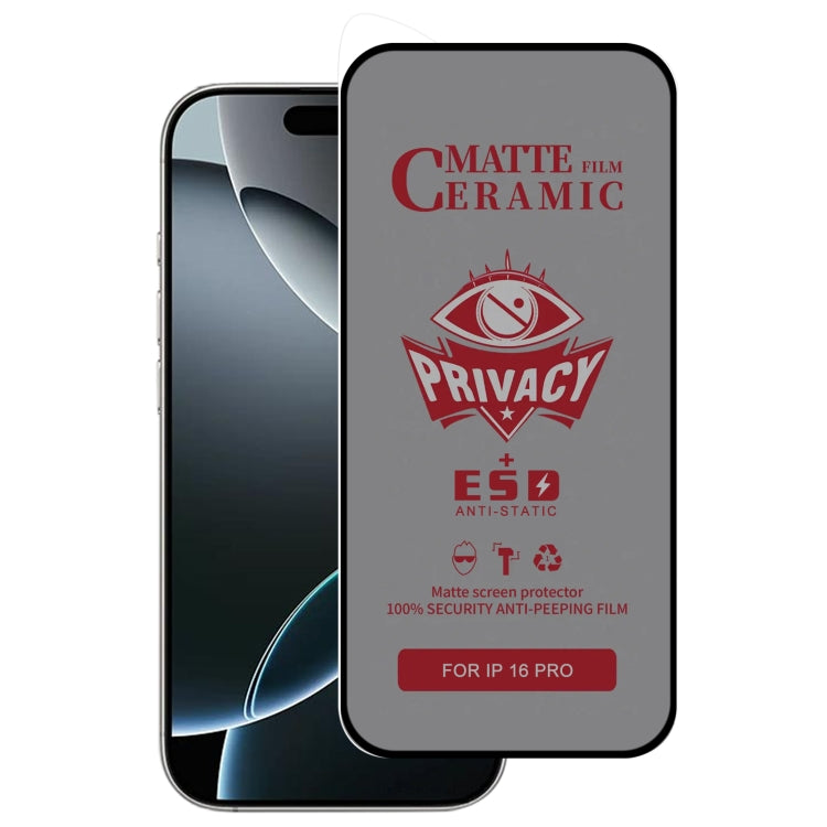 Full Coverage Frosted Privacy Ceramic Film, For iPhone 17e / 16e / 14 / 13 Pro / 13, For iPhone 17 Pro Max, For iPhone 17 Pro, For iPhone 17, For iPhone Air, For iPhone 16 Pro Max, For iPhone 16 Pro, For iPhone 16 Plus, For iPhone 16                   ...