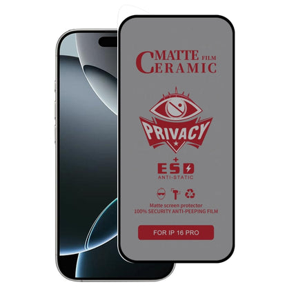 Full Coverage Frosted Privacy Ceramic Film, For iPhone 17e / 16e / 14 / 13 Pro / 13, For iPhone 17 Pro Max, For iPhone 17 Pro, For iPhone 17, For iPhone Air, For iPhone 16 Pro Max, For iPhone 16 Pro, For iPhone 16 Plus, For iPhone 16                   ...