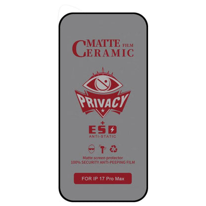 Full Coverage Frosted Privacy Ceramic Film, For iPhone 17 Pro Max, For iPhone 17 Pro, For iPhone 17, For iPhone Air, For iPhone 16e / 14 / 13 Pro / 13, For iPhone 16 Pro Max, For iPhone 16 Pro, For iPhone 16 Plus, For iPhone 16, For iPhone 15 Pro Max��...