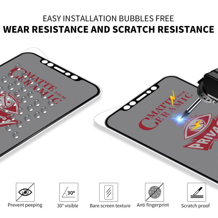 Full Coverage Frosted Privacy Ceramic Film, For iPhone 17 Pro Max, For iPhone 17 Pro, For iPhone 17, For iPhone Air, For iPhone 16e / 14 / 13 Pro / 13, For iPhone 16 Pro Max, For iPhone 16 Pro, For iPhone 16 Plus, For iPhone 16, For iPhone 15 Pro Max��...