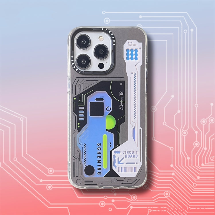 Mecha Circuit Board Pattern Phone Case, For iPhone 15 Pro Max, For iPhone 15 Pro, For iPhone 15, For iPhone 14, For iPhone 14 Pro, For iPhone 14 Pro Max, For iPhone 13 Pro Max, For iPhone 13 Pro, For iPhone 13, For iPhone 12, For iPhone 12 Pro Max�����...