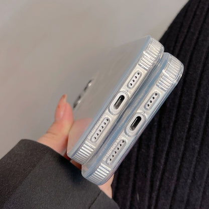 Hot Silver Stamp Gradient Feather Acrylic Hybrid TPU Phone Case