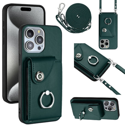 Organ Card Bag Ring Holder Phone Case with Long Lanyard, For iPhone 16, For iPhone 15 Pro Max, For iPhone 15 Pro, For iPhone 15 Plus