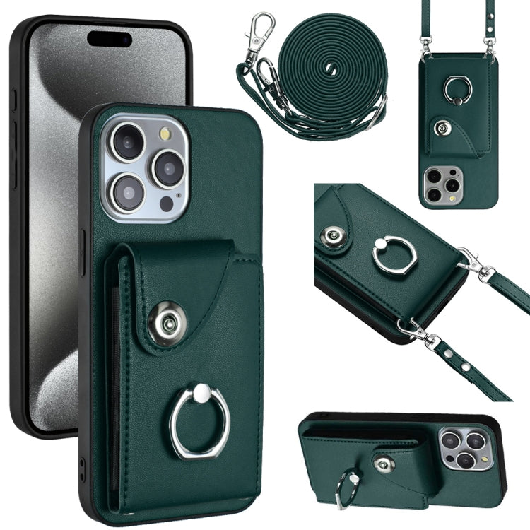 Organ Card Bag Ring Holder Phone Case with Long Lanyard, For iPhone 16, For iPhone 15 Pro Max, For iPhone 15 Pro, For iPhone 15 Plus