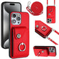 Organ Card Bag Ring Holder Phone Case with Long Lanyard, For iPhone 16, For iPhone 15 Pro Max, For iPhone 15 Pro, For iPhone 15 Plus