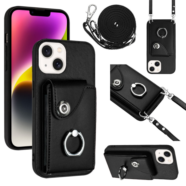 Organ Card Bag Ring Holder Phone Case with Long Lanyard, For iPhone 16, For iPhone 15 Pro Max, For iPhone 15 Pro, For iPhone 15 Plus