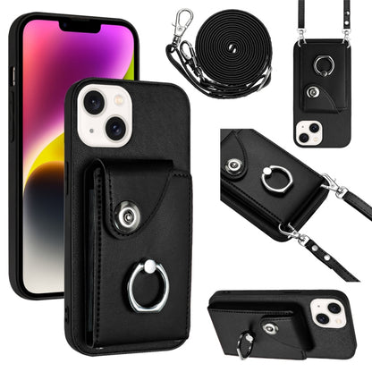 Organ Card Bag Ring Holder Phone Case with Long Lanyard, For iPhone 16, For iPhone 15 Pro Max, For iPhone 15 Pro, For iPhone 15 Plus