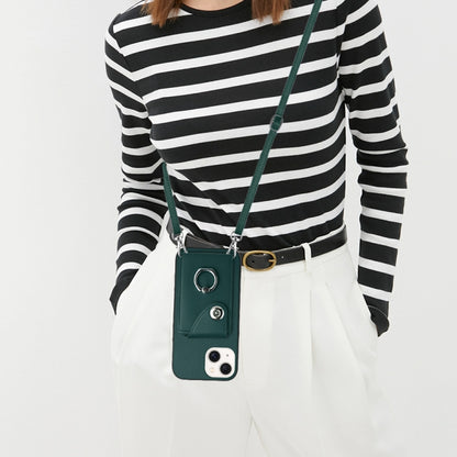 Organ Card Bag Ring Holder Phone Case with Long Lanyard, For iPhone 15, For iPhone 14 Plus, For iPhone 14, For iPhone 14 Pro