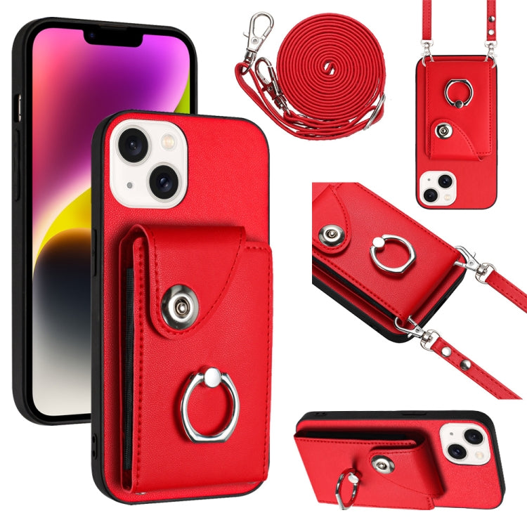 Organ Card Bag Ring Holder Phone Case with Long Lanyard, For iPhone 15, For iPhone 14 Plus, For iPhone 14, For iPhone 14 Pro