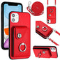 Organ Card Bag Ring Holder Phone Case with Long Lanyard, For iPhone 13, For iPhone 13 mini, For iPhone 12, For iPhone 12 Pro Max