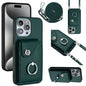 Organ Card Bag Ring Holder Phone Case with Long Lanyard, For iPhone 13, For iPhone 13 mini, For iPhone 12, For iPhone 12 Pro Max