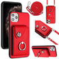 Organ Card Bag Ring Holder Phone Case with Long Lanyard, For iPhone 12 Pro, For iPhone 12 mini, For iPhone 11 Pro Max, For iPhone 11