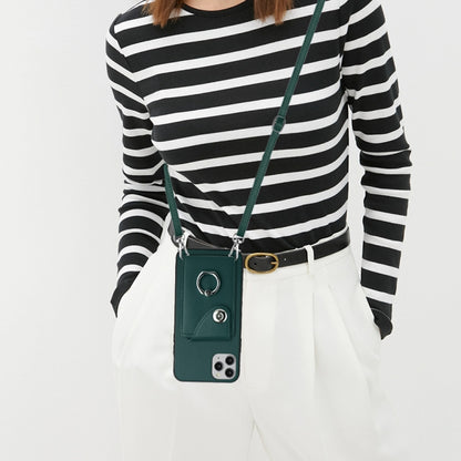 Organ Card Bag Ring Holder Phone Case with Long Lanyard, For iPhone 11 Pro, For iPhone X / XS, For iPhone XR, For iPhone XS Max