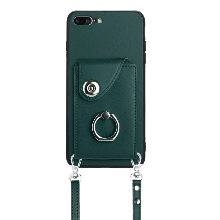 Organ Card Bag Ring Holder Phone Case with Long Lanyard, For iPhone 8 Plus / 7 Plus