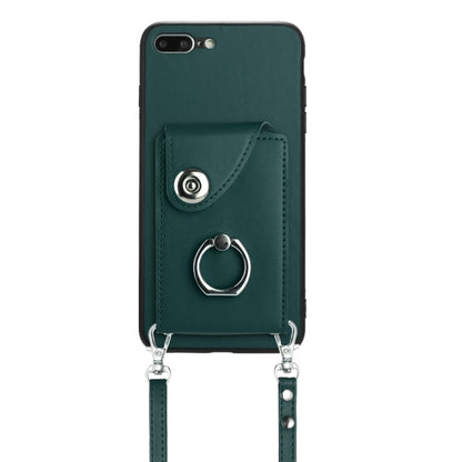 Organ Card Bag Ring Holder Phone Case with Long Lanyard, For iPhone 8 Plus / 7 Plus