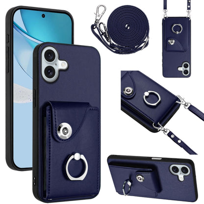 Organ Card Bag Ring Holder Phone Case with Long Lanyard, For iPhone Air, For iPhone 16 Pro Max, For iPhone 16 Pro, For iPhone 16 Plus