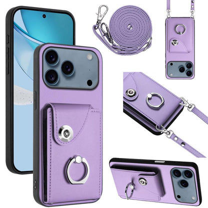 Organ Card Bag Ring Holder Phone Case with Long Lanyard, For iPhone 17e / 16e, For iPhone 17 Pro Max, For iPhone 17 Pro, For iPhone 17