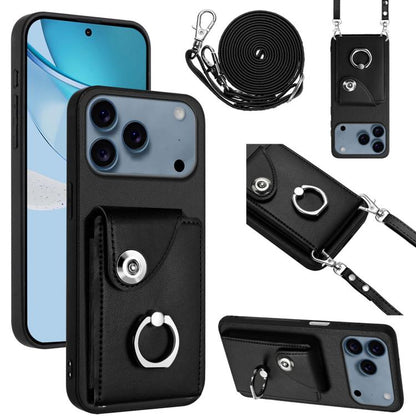 Organ Card Bag Ring Holder Phone Case with Long Lanyard, For iPhone 17e / 16e, For iPhone 17 Pro Max, For iPhone 17 Pro, For iPhone 17