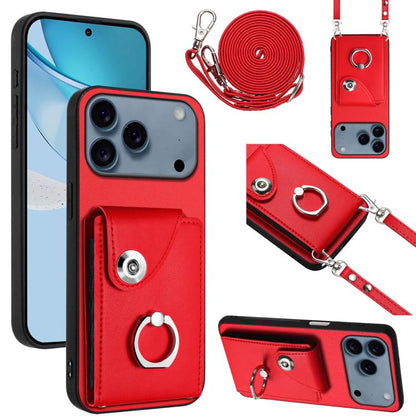 Organ Card Bag Ring Holder Phone Case with Long Lanyard, For iPhone 17e / 16e, For iPhone 17 Pro Max, For iPhone 17 Pro, For iPhone 17