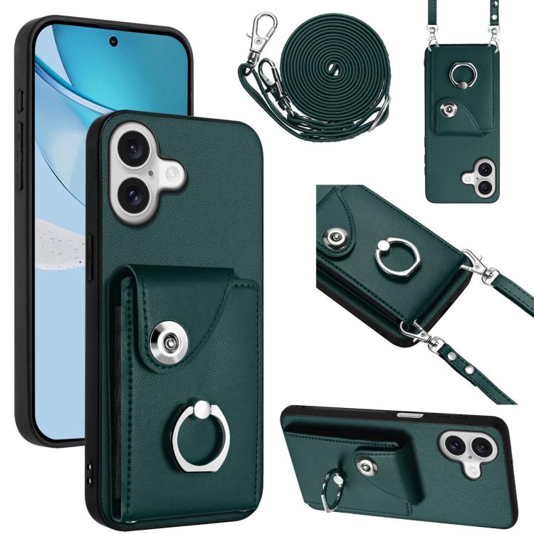 Organ Card Bag Ring Holder Phone Case with Long Lanyard, For iPhone 17e / 16e, For iPhone 17 Pro Max, For iPhone 17 Pro, For iPhone 17