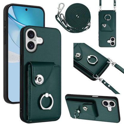 Organ Card Bag Ring Holder Phone Case with Long Lanyard, For iPhone 17e / 16e, For iPhone 17 Pro Max, For iPhone 17 Pro, For iPhone 17