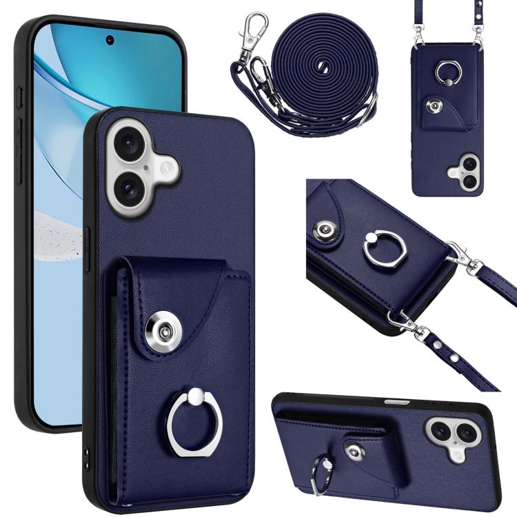 Organ Card Bag Ring Holder Phone Case with Long Lanyard, For iPhone 17e / 16e, For iPhone 17 Pro Max, For iPhone 17 Pro, For iPhone 17