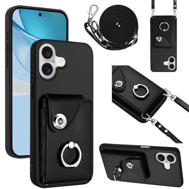 Organ Card Bag Ring Holder Phone Case with Long Lanyard, For iPhone 17e / 16e, For iPhone 17 Pro Max, For iPhone 17 Pro, For iPhone 17
