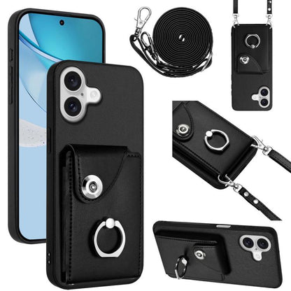 Organ Card Bag Ring Holder Phone Case with Long Lanyard, For iPhone 17e / 16e, For iPhone 17 Pro Max, For iPhone 17 Pro, For iPhone 17