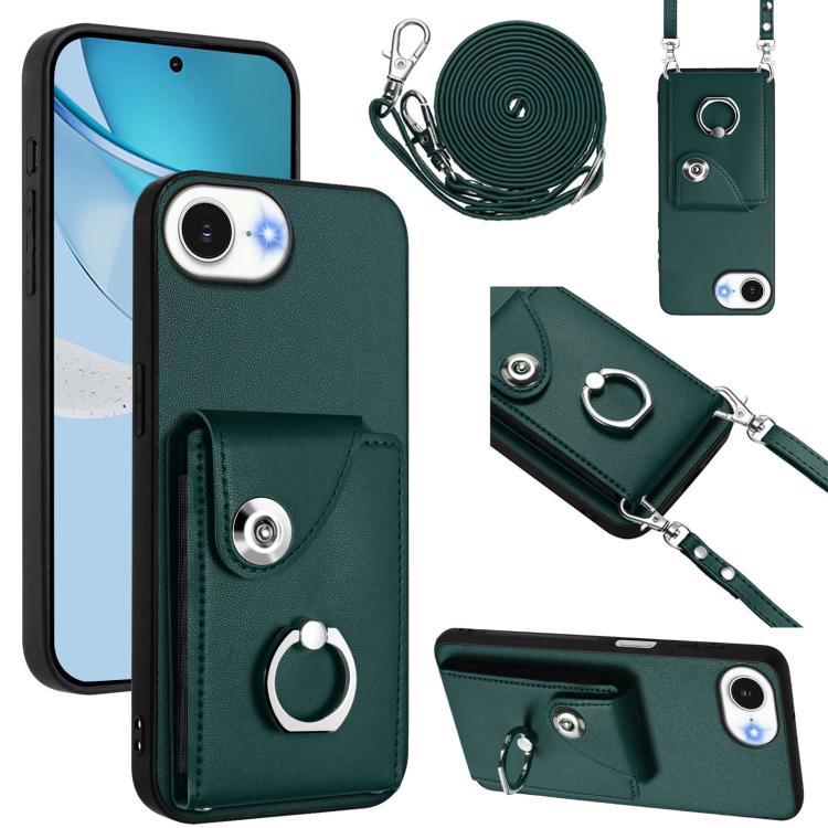 Organ Card Bag Ring Holder Phone Case with Long Lanyard, For iPhone 17e / 16e, For iPhone 17 Pro Max, For iPhone 17 Pro, For iPhone 17