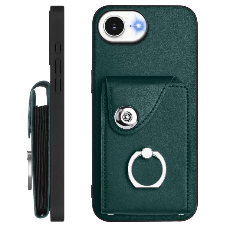 Organ Card Bag Ring Holder Phone Case with Long Lanyard, For iPhone 17e / 16e, For iPhone 17 Pro Max, For iPhone 17 Pro, For iPhone 17