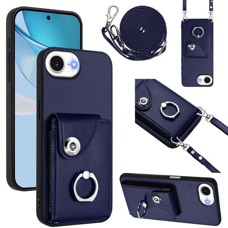 Organ Card Bag Ring Holder Phone Case with Long Lanyard, For iPhone 17e / 16e, For iPhone 17 Pro Max, For iPhone 17 Pro, For iPhone 17