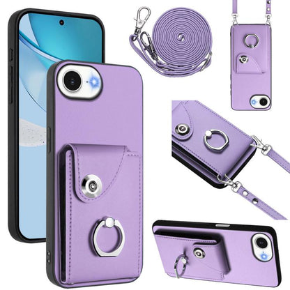 Organ Card Bag Ring Holder Phone Case with Long Lanyard, For iPhone 17e / 16e, For iPhone 17 Pro Max, For iPhone 17 Pro, For iPhone 17