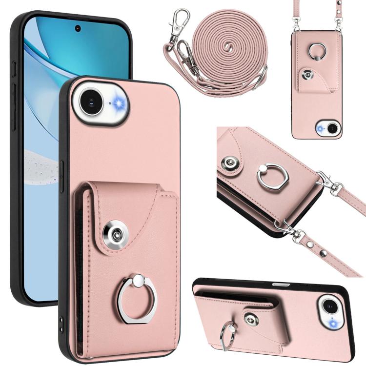 Organ Card Bag Ring Holder Phone Case with Long Lanyard, For iPhone 17e / 16e, For iPhone 17 Pro Max, For iPhone 17 Pro, For iPhone 17