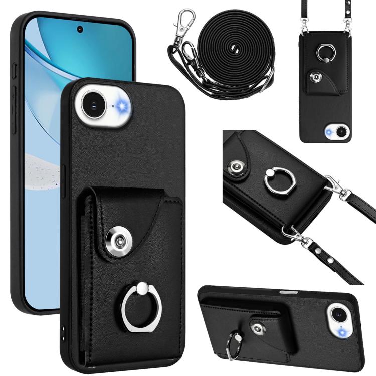 Organ Card Bag Ring Holder Phone Case with Long Lanyard, For iPhone 17e / 16e, For iPhone 17 Pro Max, For iPhone 17 Pro, For iPhone 17