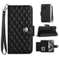 Rhombic Texture Flip Leather Phone Case with Lanyard, For iPhone 14 Pro Max, For iPhone SE 2022 / 2020 / 8 / 7, For iPhone 13 Pro Max, For iPhone 13 Pro