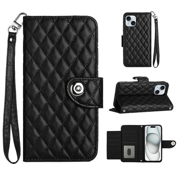Rhombic Texture Flip Leather Phone Case with Lanyard, For iPhone 13, For iPhone 12 / 12 Pro, For iPhone 12 Pro Max, For iPhone 11 Pro Max