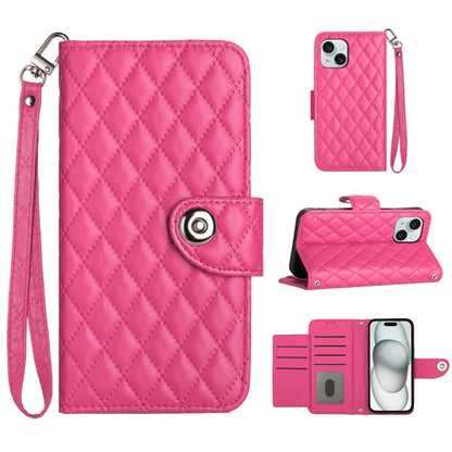 Rhombic Texture Flip Leather Phone Case with Lanyard, For iPhone 13, For iPhone 12 / 12 Pro, For iPhone 12 Pro Max, For iPhone 11 Pro Max