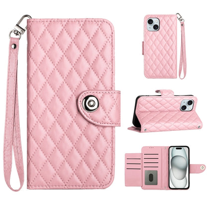Rhombic Texture Flip Leather Phone Case with Lanyard, For iPhone 13, For iPhone 12 / 12 Pro, For iPhone 12 Pro Max, For iPhone 11 Pro Max