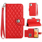 Rhombic Texture Flip Leather Phone Case with Lanyard, For iPhone 13, For iPhone 12 / 12 Pro, For iPhone 12 Pro Max, For iPhone 11 Pro Max