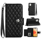 Rhombic Texture Flip Leather Phone Case with Lanyard, For iPhone 13, For iPhone 12 / 12 Pro, For iPhone 12 Pro Max, For iPhone 11 Pro Max