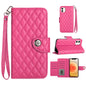 Rhombic Texture Flip Leather Phone Case with Lanyard, For iPhone 13, For iPhone 12 / 12 Pro, For iPhone 12 Pro Max, For iPhone 11 Pro Max