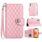 Rhombic Texture Flip Leather Phone Case with Lanyard, For iPhone 13, For iPhone 12 / 12 Pro, For iPhone 12 Pro Max, For iPhone 11 Pro Max