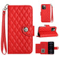 Rhombic Texture Flip Leather Phone Case with Lanyard, For iPhone 13, For iPhone 12 / 12 Pro, For iPhone 12 Pro Max, For iPhone 11 Pro Max
