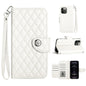 Rhombic Texture Flip Leather Phone Case with Lanyard, For iPhone 13, For iPhone 12 / 12 Pro, For iPhone 12 Pro Max, For iPhone 11 Pro Max