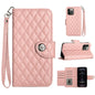 Rhombic Texture Flip Leather Phone Case with Lanyard, For iPhone 13, For iPhone 12 / 12 Pro, For iPhone 12 Pro Max, For iPhone 11 Pro Max