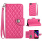 Rhombic Texture Flip Leather Phone Case with Lanyard, For iPhone 14 Pro Max, For iPhone SE 2022 / 2020 / 8 / 7, For iPhone 13 Pro Max, For iPhone 13 Pro